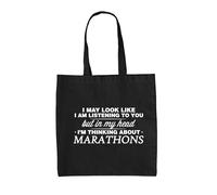 Nella Mia Testa Sto Pensando Ai Maratoni - Borsa In Tela - Corsa Corridore