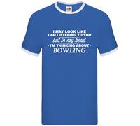 Nella Mia Testa Sto Pensando Al Bowling - Ringer Da Uomo - Bowling A Dieci Pin