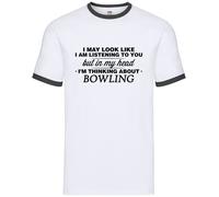 Nella Mia Testa Sto Pensando Al Bowling - Ringer Da Uomo - Bowling A Dieci Pin