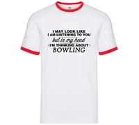 Nella Mia Testa Sto Pensando Al Bowling - Ringer Da Uomo - Bowling A Dieci Pin