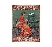 Nella stanza di scrittura, sono andato a rilassarmi, cercando la mia anima poster in metallo targa in metallo retrò pittura in ferro giardino garage cucina targa per uomini grotta bar caffetteria nego