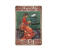 Nella stanza di scrittura, sono andato a rilassarmi, cercando la mia anima poster in metallo targa in metallo retrò pittura in ferro giardino garage cucina targa per uomini grotta bar caffetteria nego