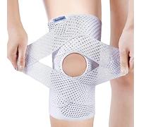 NELLHOMY Ginocchiera Ortopedica per Uomo/Donne Tutore Ginocchio Fascia Elastica Ginocchio per Corsa, Lesioni al Menisco, Artrite, Infortunio Sportivo(Bianco，S)