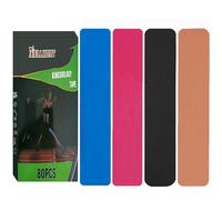 NELLHOMY Kit Bende Elastiche per Bendaggi, 80 Pezzi 4+ Colori Mix, Nastro Kinesiologico Professionale Pre-Tagliato per Fisioterapisti, Atleti e Taping Multifunzione