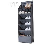 NELLHOMY Organizer per scarpe da appendere, con gancio, scarpiera con 15 tasche profonde per armadio, organizer da appendere alla porta per campeggio, armadietto, dormitorio e camper, grigio