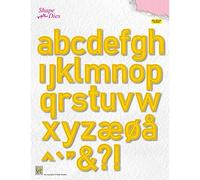 Nellie's Choice Alfabeto, Lettere, Fustelle, 2.2 x 3.8 cm, per Creare Biglietti, Natale, Scrapbooking, Fai da Te, DIY, Giallo, 22x38mm
