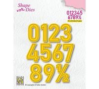Nellie's Choice Alfabeto, Numeri, Fustelle, 1.5 x 2.4 cm, per Creare Biglietti, Natale, Scrapbooking, Fai da Te, DIY, Giallo, 15x24mm