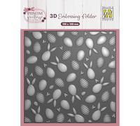 Nellie's Choice Cartella per Embossing 3D Sfondo Pasqua da Coniglietti e Uova di Pasqua - Forniture per Creare Biglietti da 15 x 15 cm - Ideale per Scrapbooking