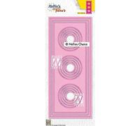Nellie's Choice Circolo, 15 Fustelle Multi Cornice, 9 x 21 cm, per Creare Biglietti, Natale, Scrapbooking, Fai da Te, DIY, Rosa