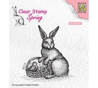 Nellies Choice Clearstamp - Coniglio primaverile con cestino
