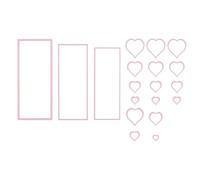 Nellie's Choice Cuore, 19 Fustelle Multi Cornice, 8.5 x 20.5 cm, per Creare Biglietti, Natale, Scrapbooking, Fai da Te, DIY, Rosa, 85x205mm