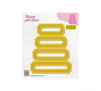 Nellie's Choice, Etichette, da 5 x 1.5 cm a 8.6 x 2.1 cm Fustelle, per Creare Biglietti, Natale, Scrapbooking, Fai da Te, DIY, Giallo, 86x21mm