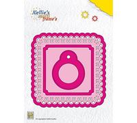 Nellie's Choice Etichette e Tag, 6 Fustelle Multi Cornice, 11 x 11 cm, per Natale, Regali, Scrapbooking, Fai da Te, DIY, Rosa