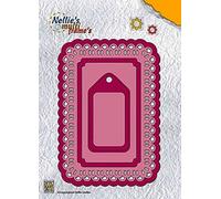 Nellie's Choice Etichette e Tag, 6 Fustelle Multi Cornice, 13.4 x 9.4 cm, per Natale, Regali, Scrapbooking, Fai da Te, DIY, Rosa, 13,4 x 9,4 cm