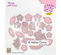 Nellie's Choice, Fiori e Foglie, 3.4 x 2.5 cm Fustelle, per Creare Biglietti, Natale, Scrapbooking, Fai da Te, DIY, Giallo, 34x25mm