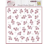Nellie's Choice Forma di Fiori-Stencil Riutilizzabile creativi di 15 x 15 cm-Scrapbooking, Creazione di Biglietti e Altri Progetti con la Carta, Bianco, Taglia Unica
