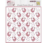 Nellie's Choice Forma di Pollo-Stencil Riutilizzabile creativi di 15 x 15 cm-Scrapbooking, Creazione di Biglietti e Altri Progetti con la Carta, Bianco, Taglia Unica