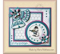 Nellie's Choice Fustella con Embossing, Bolle Stamping Die, 10.2 x 10.2 cm Vierkant, per Biglietti, Natale, Scrapbooking, Fai da Te, DIY, Blu, 102x102mm