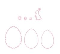 Nellie's Choice, Fustella di Forma Coniglio di Pasqua, 9.2 x 12.1 cm, 7 Pezzi, per Creare Biglietti, Natale, Scrapbooking, Fai da Te, DIY, Rosa, 9,2 x 12,1 cm