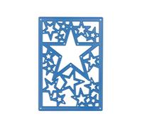 Nellie's Choice, Fustella di Forma Cornice con Stelle, 13.8 x 9.5 cm, per Creare Biglietti, Natale, Scrapbooking, Fai da Te, DIY, Blu, 138x95mm