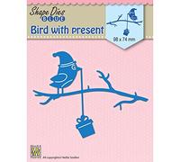 Nellie's Choice Fustella di Forma Uccello con Regalo da 9,8 x 7,4 cm-per Creare Biglietti, Natale, Scrapbooking, Fai da Te, DIY, Metal, Blu