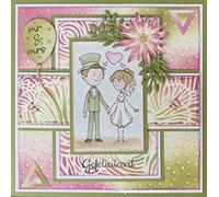 Nellie's Choice Fustella e timbro trasparente, per matrimonio, 4,3 x 6,4 cm, accessori per la creazione di biglietti, fustelle in metallo per scrapbooking, fai da te e artigianato con carta, colori