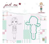 Nellie's Choice Fustella e Timbro Trasparente, Ragazza, 4.7 x 7.7 cm, per Creare Biglietti, Natale, Scrapbooking, Fai da Te, DIY, più Colori, 47x77mm