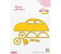 Nellie's Choice Fustella, Fustella di Forma Auto, 8 x 7.5 cm, 13 Pezzi, per Creare Biglietti, Natale, Scrapbooking, Fai da Te, DIY