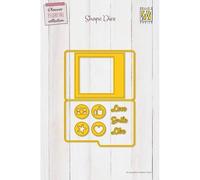 Nellie's Choice Polaroid, 10.50 x 14.20 cm, 9 Fustelle da Taglio, per Creare Biglietti, Natale, Scrapbooking, Fai da Te, DIY, Acciaio, Giallo, 10,50 x 14,20 cm