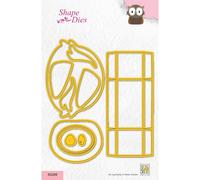 Nellie's Choice Fustella Scatola Gufo, 13.8 x 12 cm, Wrapping Die per Scatole Regalo, Gift Boxes, Regali di Natale, DIY