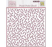 Nellie's Choice Nellie’s Choice Pittura Coriandoli da 15 x 15 cm-Stencil Riutilizzabile per Fai da Te, DIY, Scrapbooking, Biglietti, Bullet Journal e Progetti Creativi, Bianco