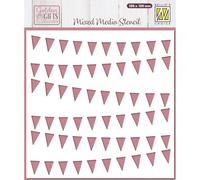 Nellie's Choice Nellie’s Choice Pittura Ghirlande da 15 x 15 cm-Stencil Riutilizzabile per Fai da Te, DIY, Scrapbooking, Biglietti, Bullet Journal e Progetti Creativi, Bianco