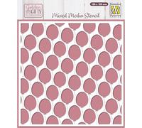 Nellie's Choice Nellie’s Choice Pittura Palloncini da 15 x 15 cm-Stencil Riutilizzabile per Fai da Te, DIY, Scrapbooking, Biglietti, Bullet Journal e Progetti Creativi, Bianco