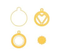 Nellie's Choice, Palline Fustelle, 7.5 x 8.5 cm, per Creare Biglietti, Natale, Scrapbooking, Fai da Te, DIY, Giallo, 75x85mm