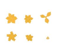 Nellie's Choice, Poinsettia, da 1.1 x 1.1 a 5.2 x 5.7 cm Fustelle, per Creare Biglietti, Natale, Scrapbooking, Fai da Te, DIY, Giallo, 52x57 / 41x46 / 48x49 / 35x33 / 11x11mm
