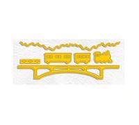 Nellie's Choice, Ponte con Treno, da 2.8 x 0.6 cm a 20.7 x 4.2 cm Fustelle, per Creare Biglietti, Natale, Scrapbooking, Fai da Te, DIY, Giallo, 207x42 / 28x6 / 50x22 / 207mm