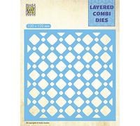 Nellie's Choice, Quadratini Layer B, 12 x 12 cm Strati, Fustella da Taglio per Biglietti di Natale, Scrapbooking, Fai da Te, DIY, Blu, 120x120mm