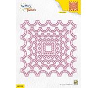 Nellie's Choice Quadrato, 10 Fustelle Multi Cornice, 13.4 x 13.4 cm, per Creare Biglietti, Natale, Scrapbooking, Fai da Te, DIY, Rosa, 134x134mm