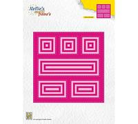 Nellie's Choice Quadrato, 31 Fustelle Multi Cornice, 12.3 x 12.3 cm, per Creare Biglietti, Natale, Scrapbooking, Fai da Te, DIY, Rosa, 123x123mm