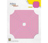 Nellie's Choice Quadrato-7 Fustelle Multi Cornice da 12,2 x 12,2 cm-per Creare Biglietti, Natale, Scrapbooking, Fai da Te, DIY, Metal, Rosa