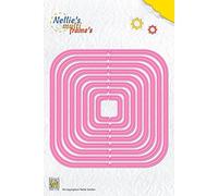 Nellie's Choice Quadrato, 8 Fustelle Multi Cornice, 10.6 x 10.6 cm, per Creare Biglietti, Natale, Scrapbooking, Fai da Te, DIY, Rosa, 10,6 x 10,6 cm