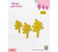 Nellie's Choice, Rami, 3 x 5 cm Fustelle, per Creare Biglietti, Natale, Scrapbooking, Fai da Te, DIY, Giallo, 30x50 / 25x42 / 21x35mm