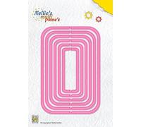 Nellie's Choice Rettangolo, 6 Fustelle Multi Cornice, 12.2 x 8.2 cm, per Creare Biglietti, Natale, Scrapbooking, Fai da Te, DIY, Rosa, 12,2 x 8,2 cm