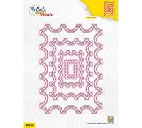 Nellie's Choice Rettangolo, 8 Fustelle Multi Cornice, 10.3 x 14.6 cm, per Creare Biglietti, Natale, Scrapbooking, Fai da Te, DIY, Rosa, 103x146mm