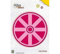 Nellie's Choice Ruota Circolare, 6 Fustelle Multi Cornice, 12.5 x 12.5 cm, per Creare Biglietti, Natale, Scrapbooking, Fai da Te, DIY, Rosa, 125x125mm