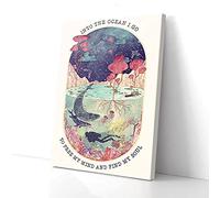 Nell'oceano vado per liberare la mia mente e la mia anima, stampe su tela celestiali, arte murale