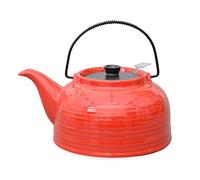 NELLY Teiera grande in ceramica resistente al calore 1,5 litri con acciaio inox colino, Original aricola Rot