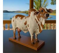 Nelore Bull Liquor Dispensers, Handcrafted Bull Liquor Dispenser with Wooden Base for Shots, Alcohol Decanter for Home Bar, Party Gift (C)
