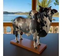 Nelore Bull Liquor Dispensers, Handcrafted Bull Liquor Dispenser with Wooden Base for Shots, Alcohol Decanter for Home Bar, Party Gift (A)
