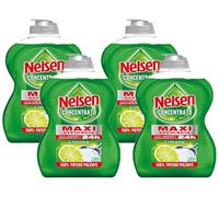 Nelsen detersivo stoviglie e piatti a mano, Concentrato di Potere Limone, con azione sgrassante, 450 ml (Confezione da 4)